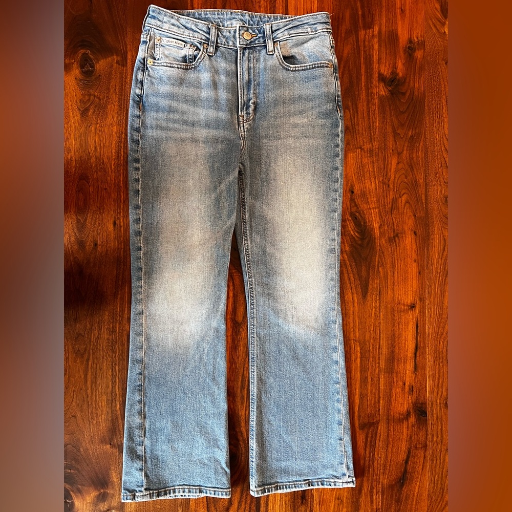 Calvin Klein High Rise Cropped Flare Jean